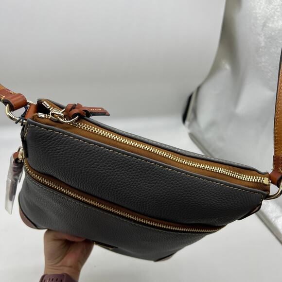 Dooney & Bourke Pebble Leather Crossbody Bags Slate Gray Color - Picture 6 of 16